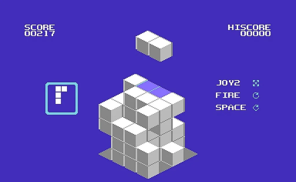 Tetris meets isometric puzzle strategy in this new C64 game by Roman Werner