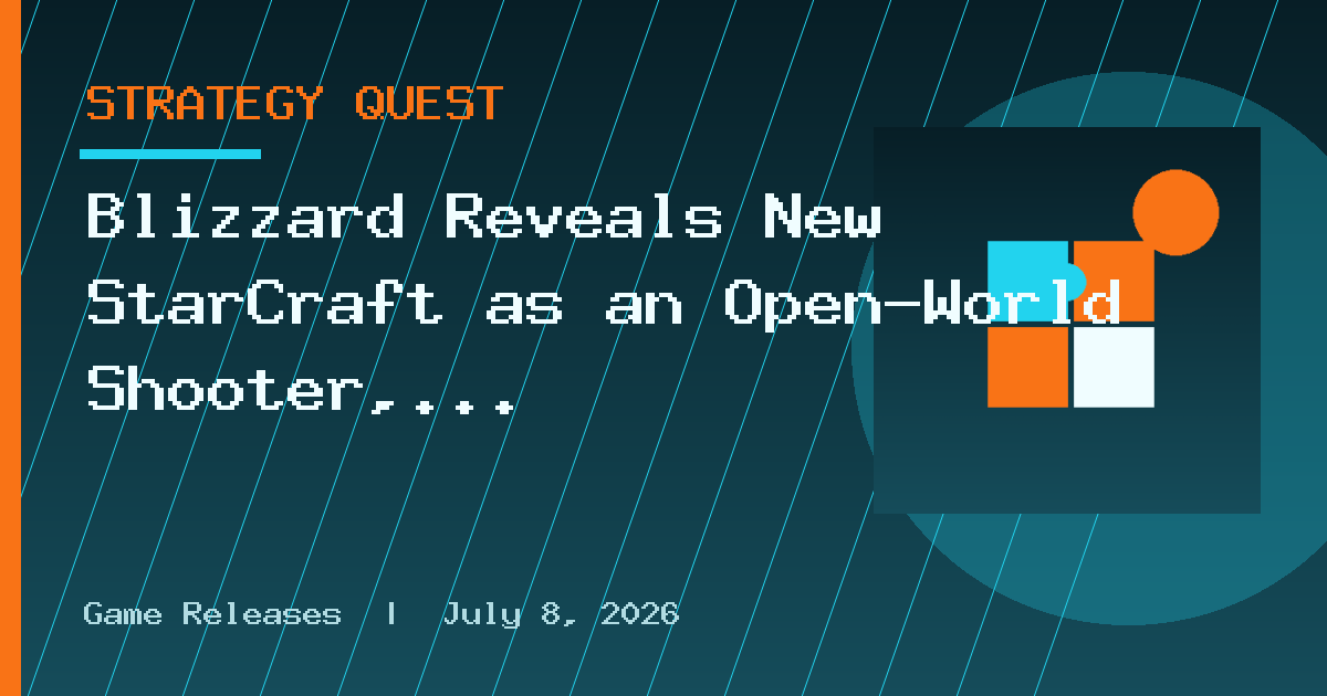 Blizzard Reveals New StarCraft as an Open-World Shooter, Arriving in 2030