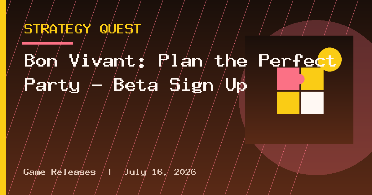 Bon Vivant: Plan the Perfect Party – Beta Sign Up