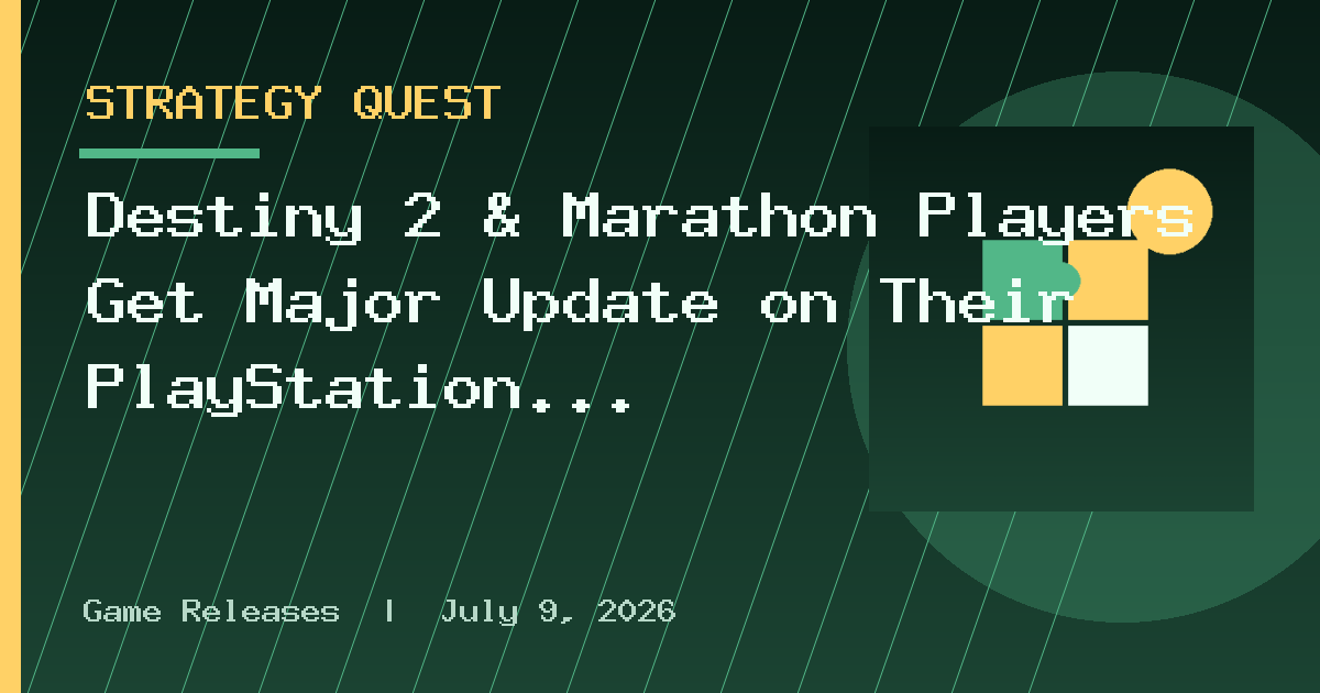 Destiny 2 & Marathon Players Get Major Update on Their PlayStation 5 Future