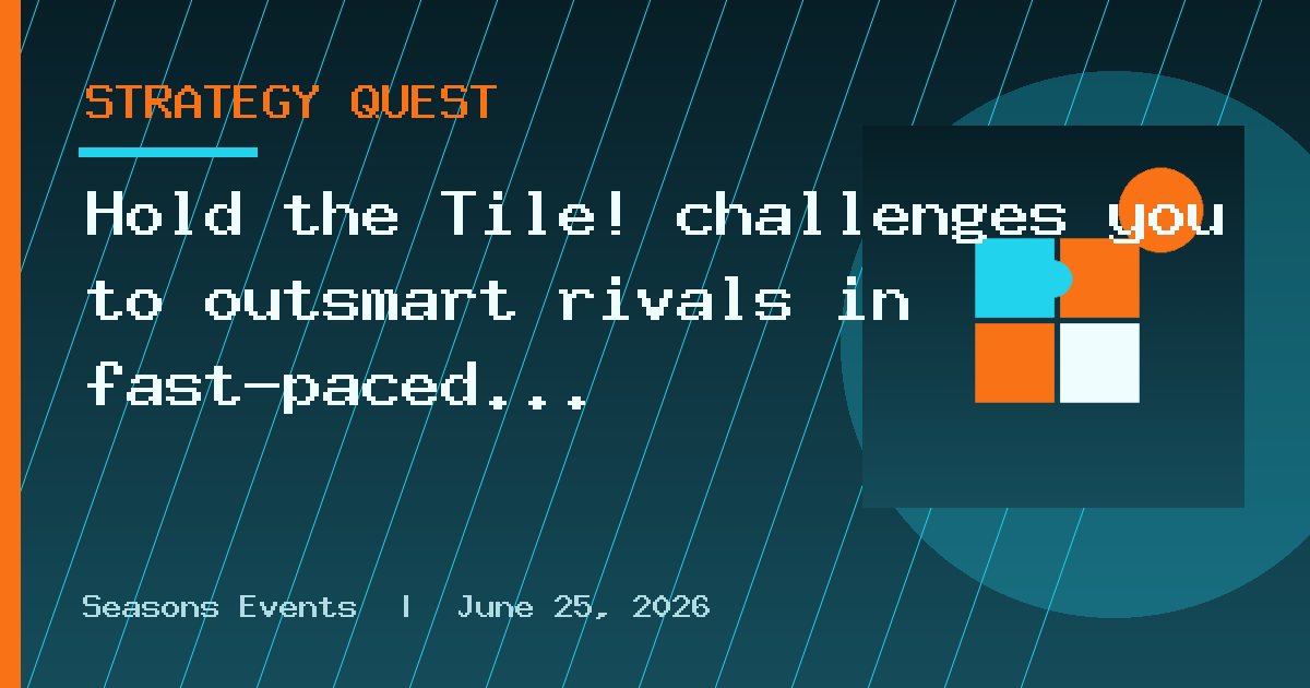 Hold the Tile! challenges you to outsmart rivals in fast-paced medieval RTS
