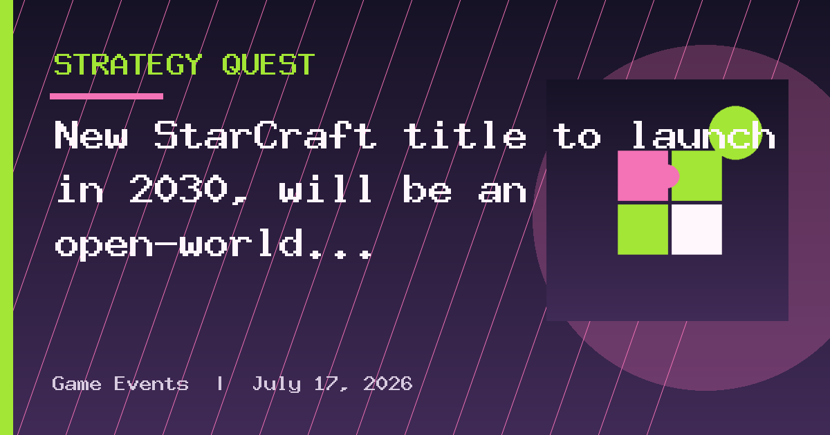 New StarCraft title to launch in 2030, will be an open-world FPS