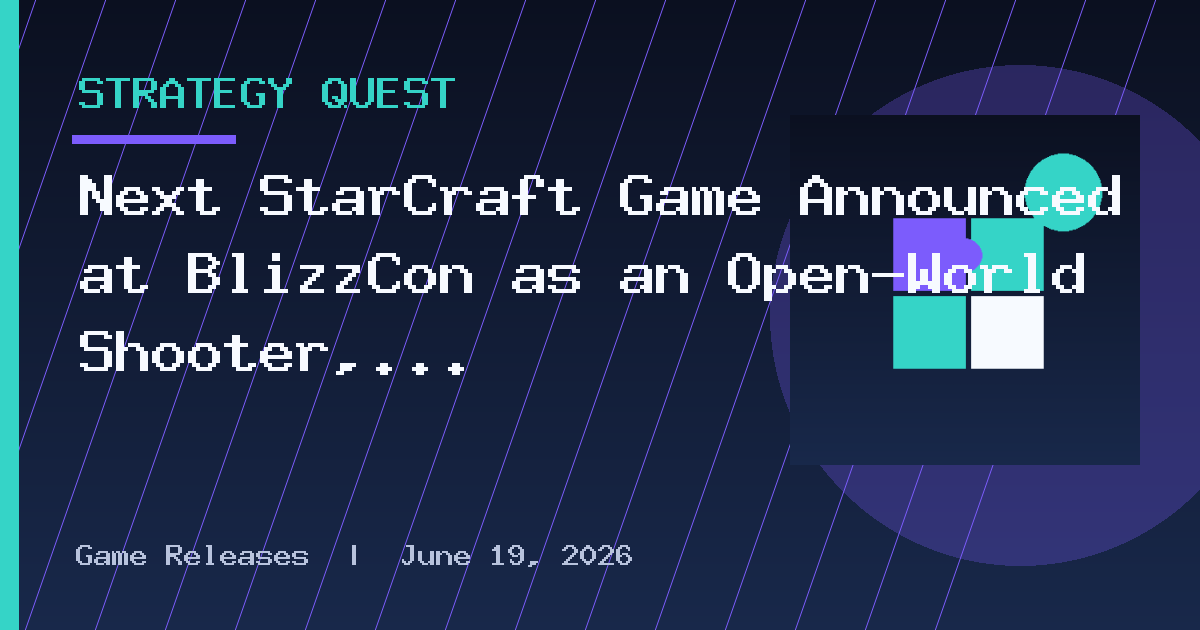 Next StarCraft Game Announced at BlizzCon as an Open-World Shooter, but It’s Not
