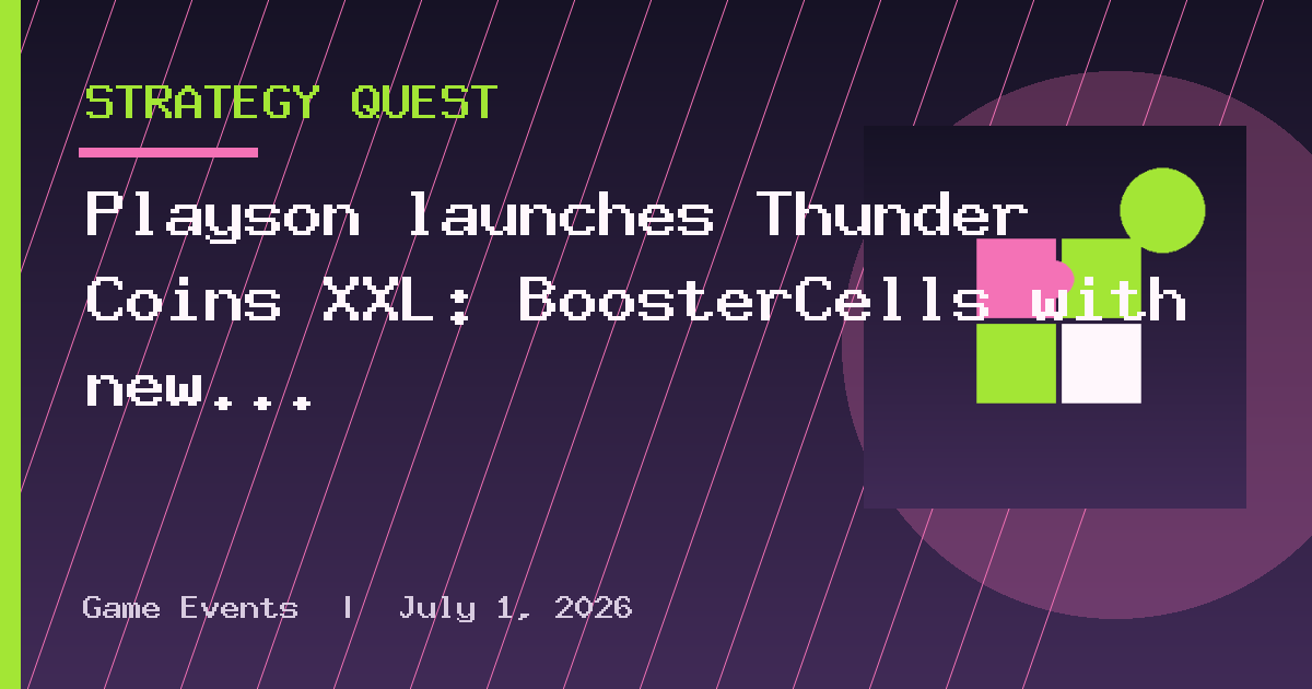 Playson launches Thunder Coins XXL: BoosterCells with new value-stacking