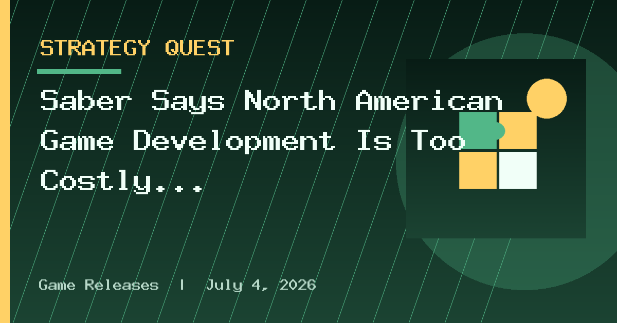 Saber Says North American Game Development Is Too Costly