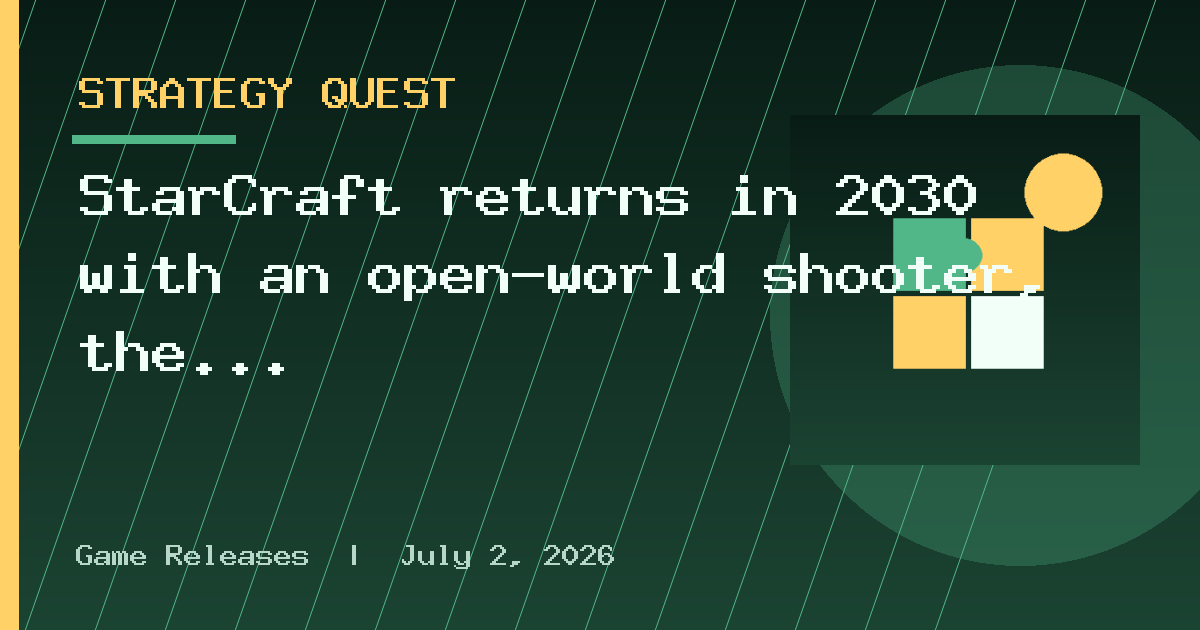 StarCraft returns in 2030 with an open-world shooter, the legendary Blizzard